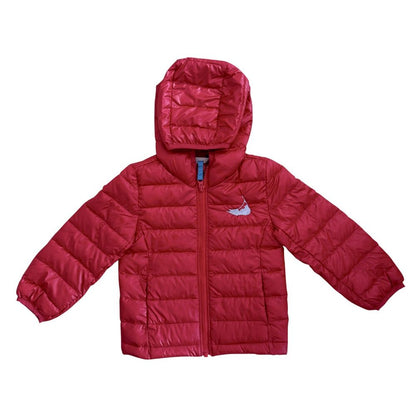 Red Puffer Coat with Embroidered Nantucket|9740
