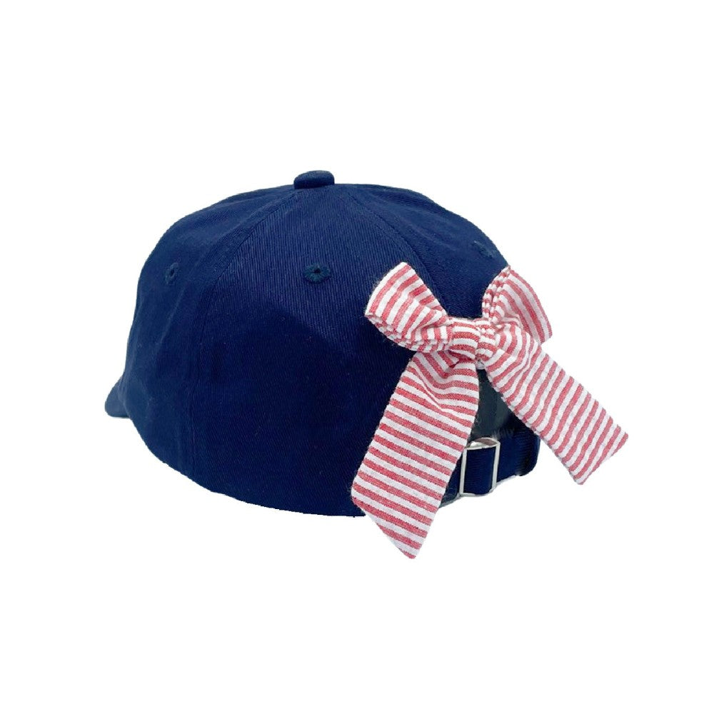 Girls' Lobster Bow Baseball Hat- navy|8095