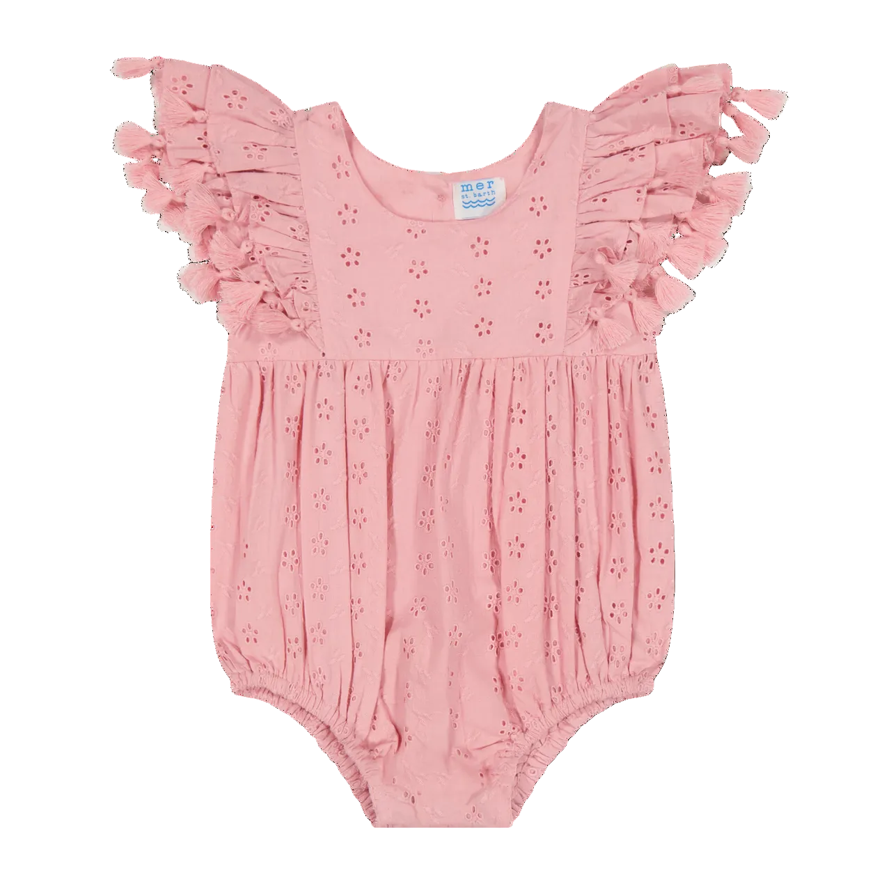 Anna Baby Romper-Blush Pink Eyelet