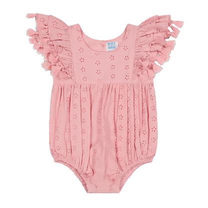 Anna Baby Romper-Blush Pink Eyelet