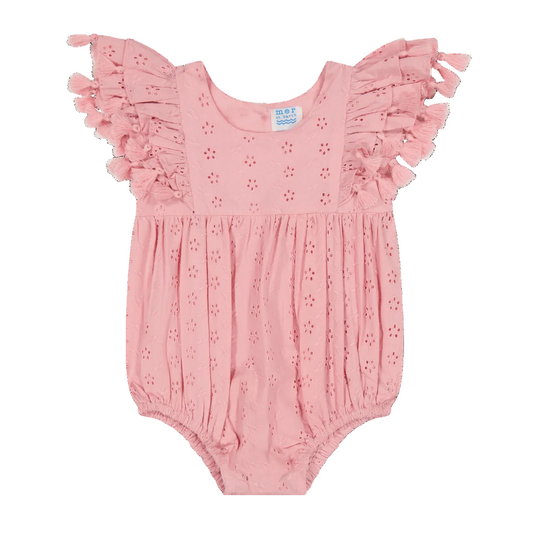 Anna Baby Romper-Blush Pink Eyelet