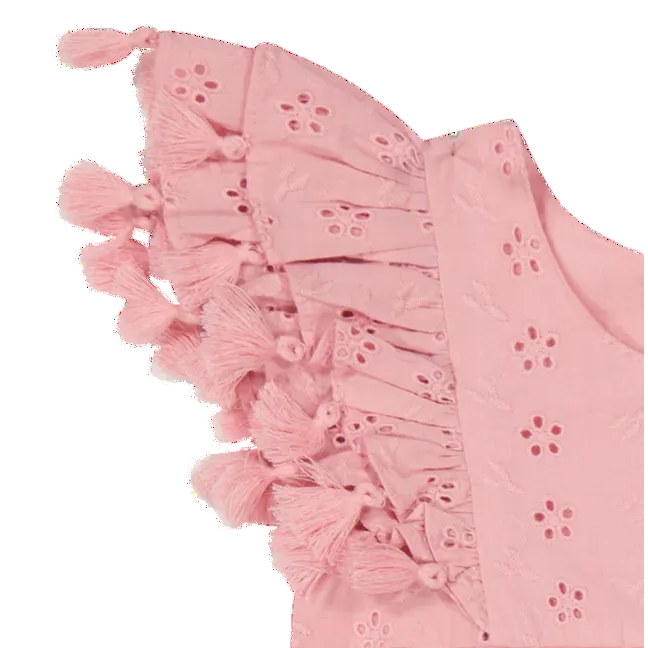 Anna Baby Romper-Blush Pink Eyelet