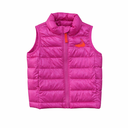 Pink Puffer Vest with Embroidered Nantucket