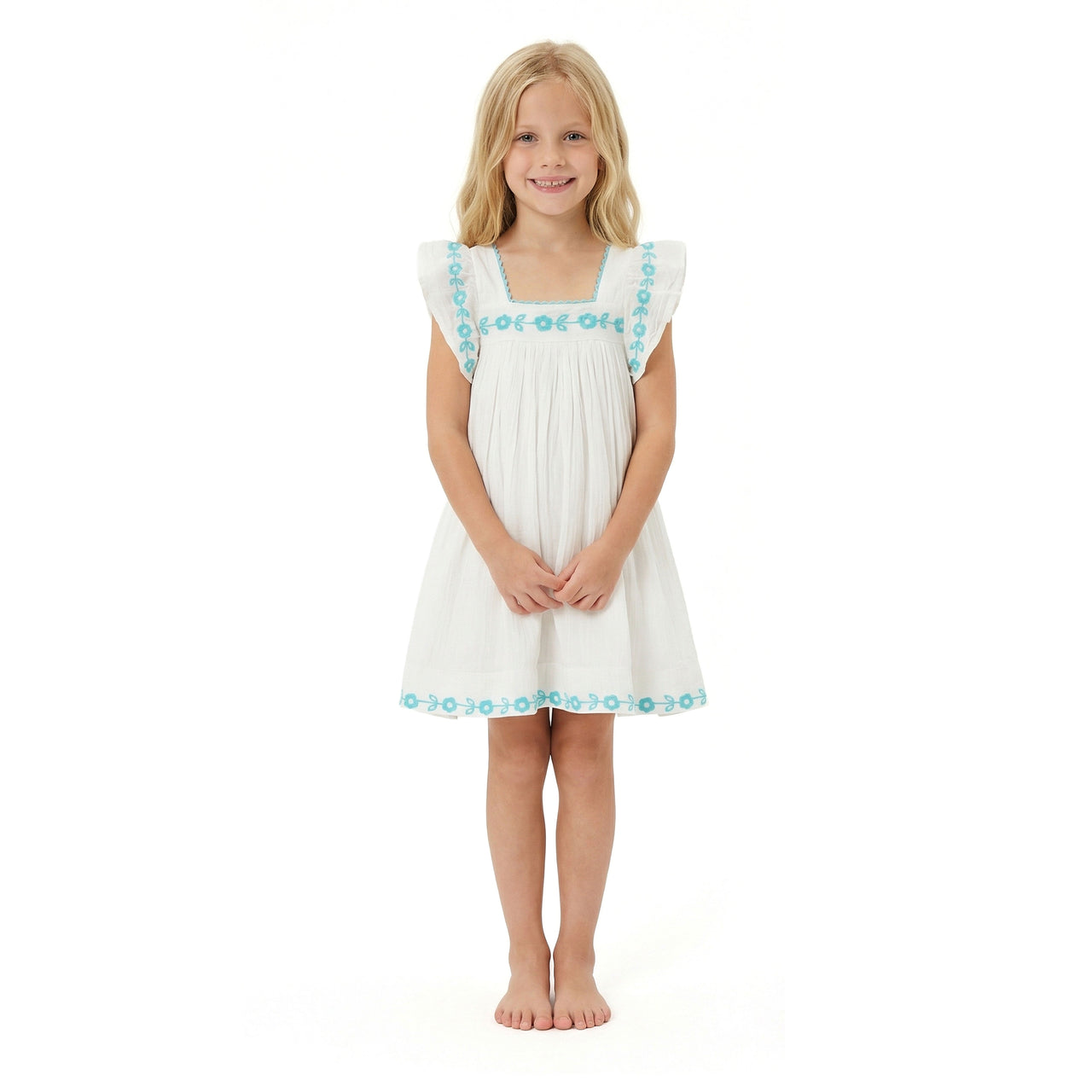 Serena Dress- Floral Embroidery