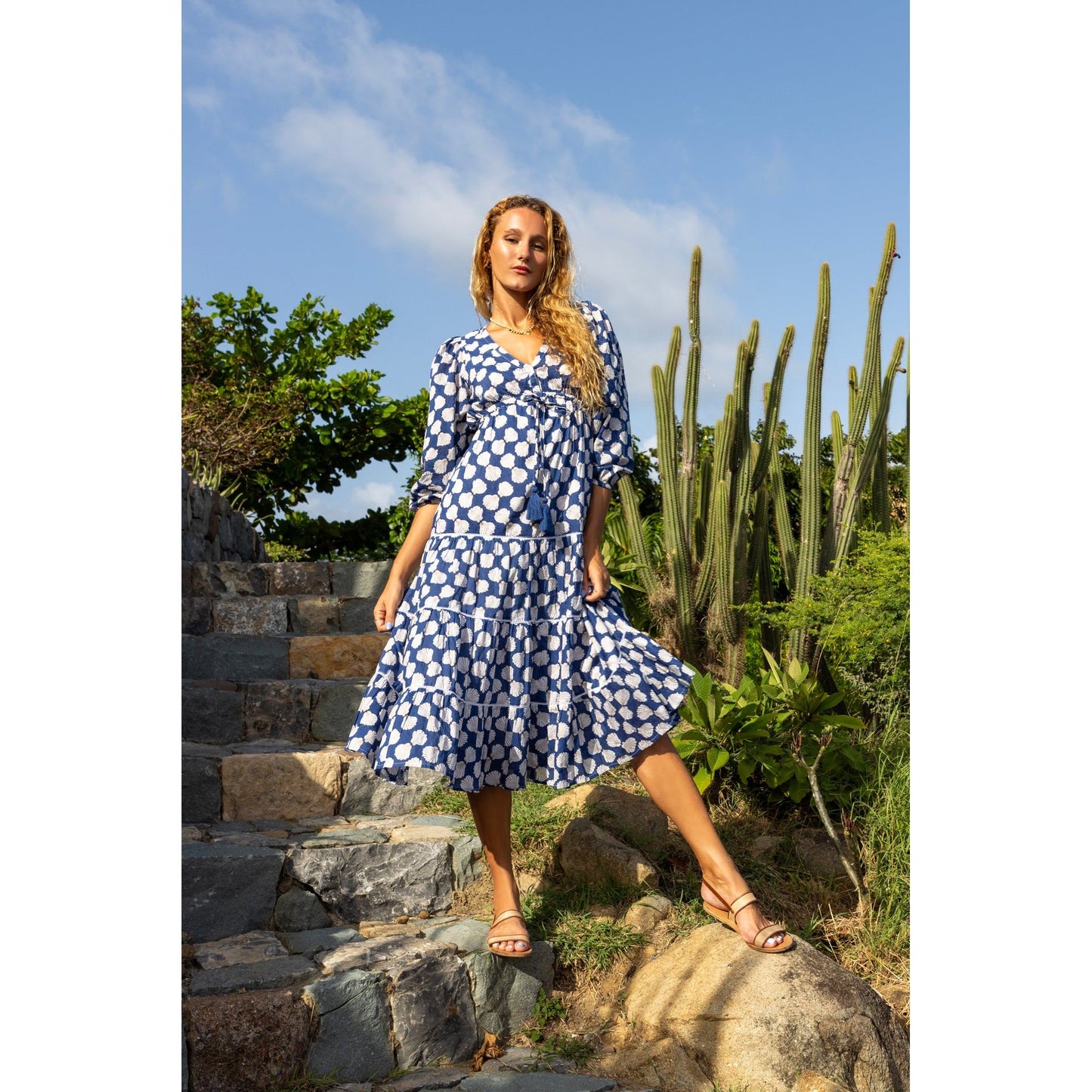 Odette Woman's Maxi Dress- Navy Shell