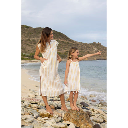 Noa Women's Maxi Caftan Gold Lurex Stripe