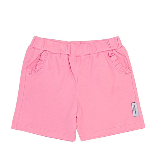 Essentials Ruffled Pocket Pull On Shorts-Bubblegum