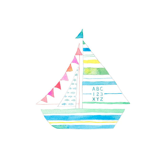 Sailboat: Pink Flags Print