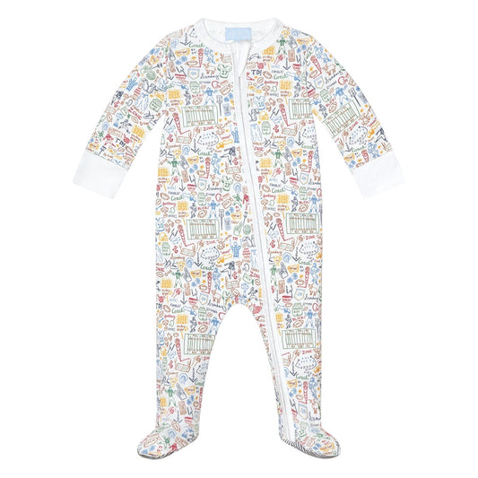 Football Zip Baby Onesie