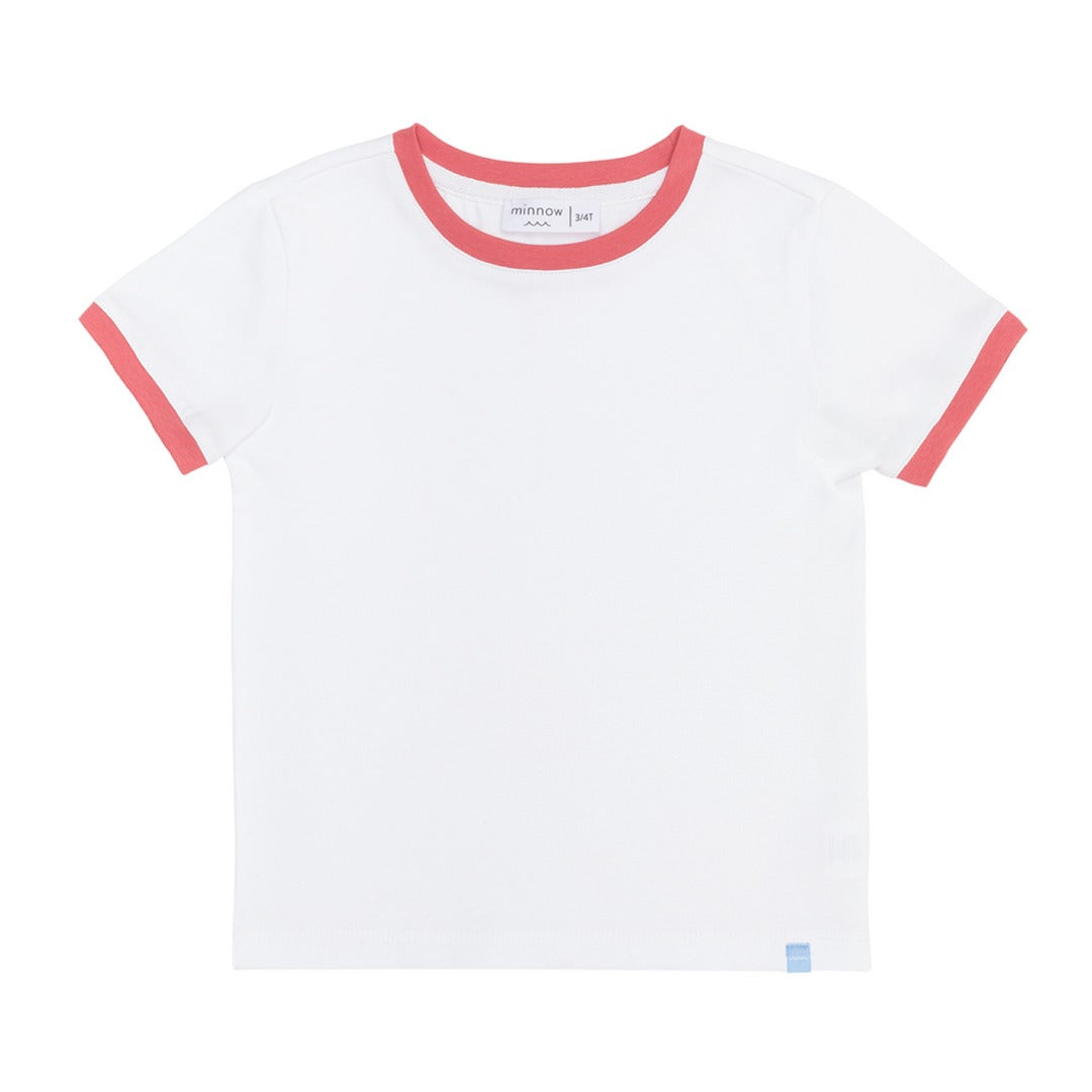 Unisex white ringer tee