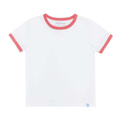 Unisex white ringer tee