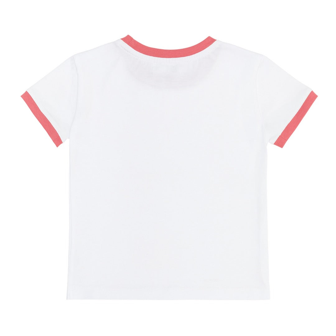 Unisex white ringer tee
