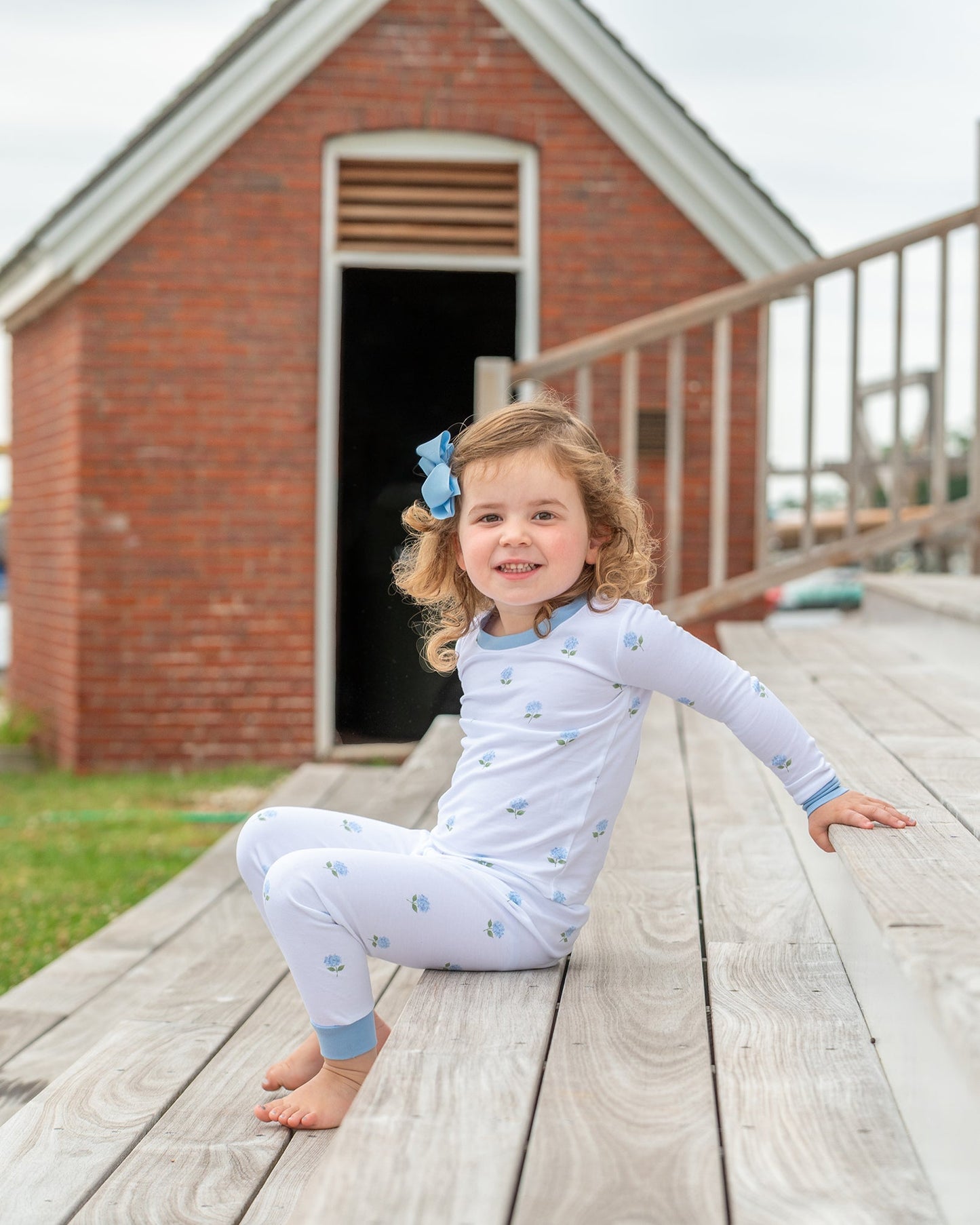Hydrangeas in Bloom Pima Jammies 2-Piece Set