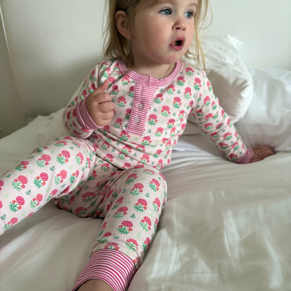 Geranium Block Zip Baby Onesie