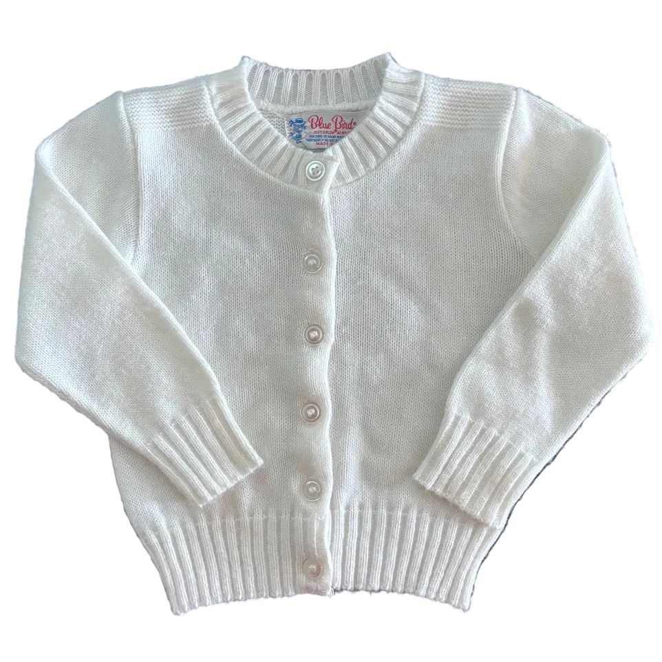 White Button Down Cardigan