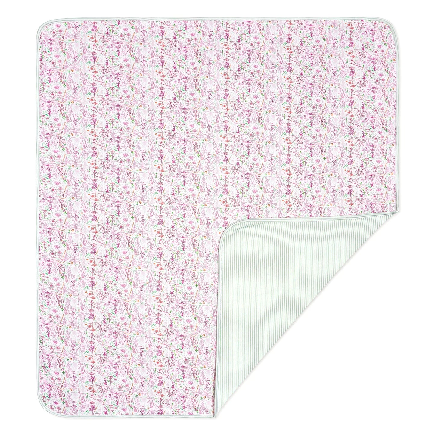 Pink Birth Flowers Baby Blanket