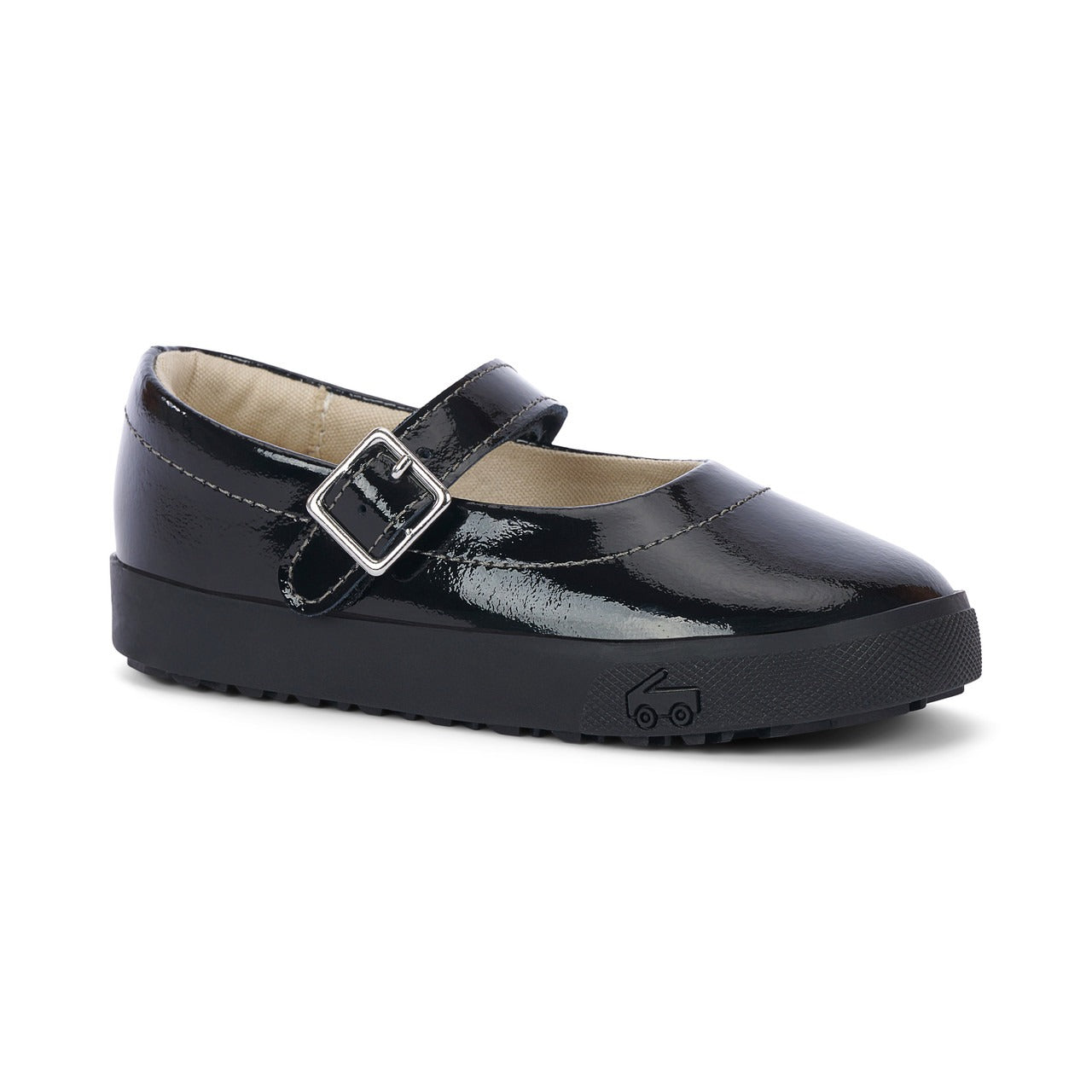 Lucia Black Patent Mary Jane Flats
