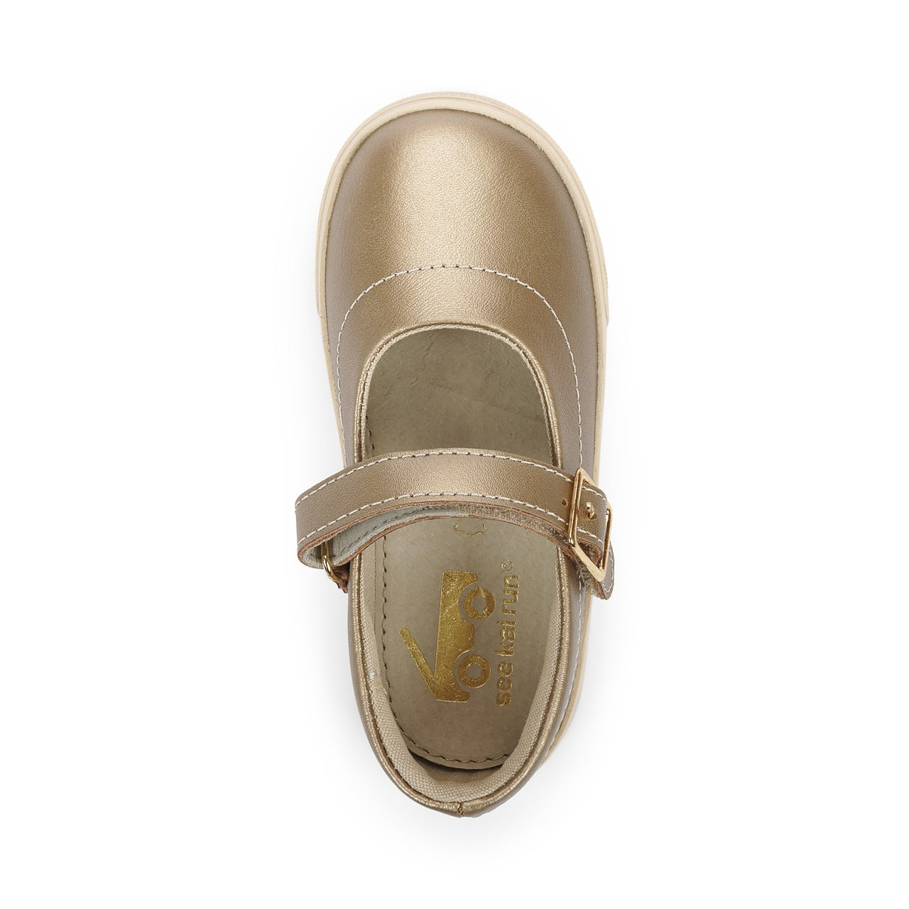 Lucia Gold Mary Jane Flats