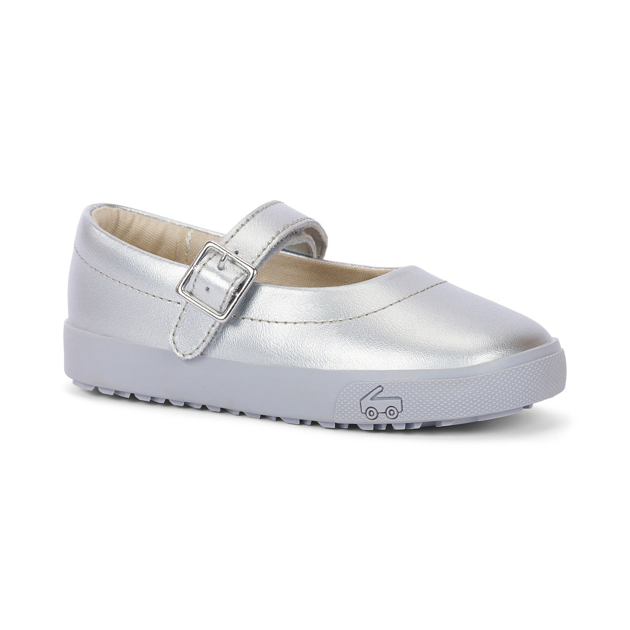 Lucia Silver Mary Jane Flats