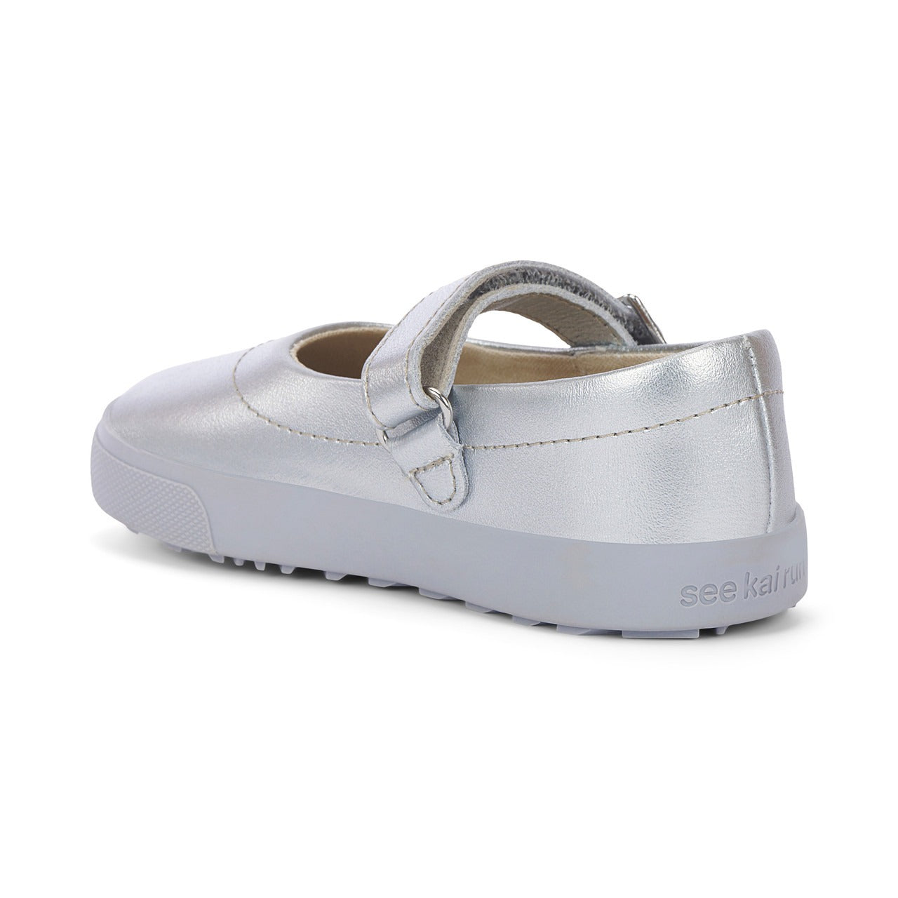 Lucia Silver Mary Jane Flats