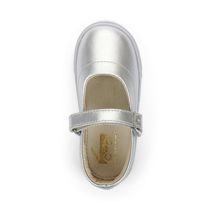 Lucia Silver Mary Jane Flats