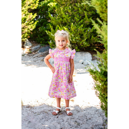 Elle Pink Smocking Dress