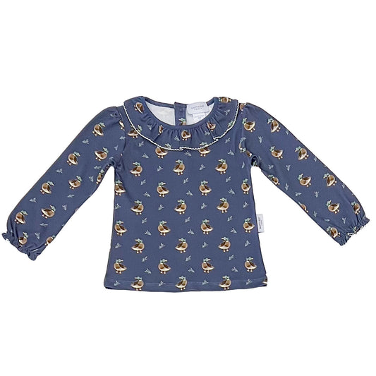 Riley Ruffle Top-Madaket Mallard