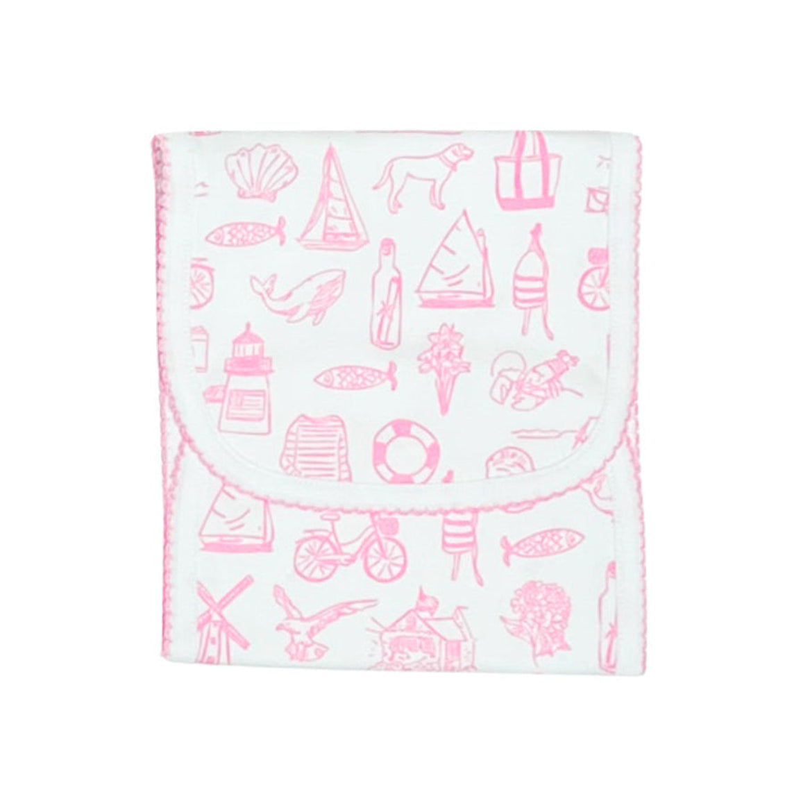 Nantucket Collection Burp Cloth-Bubblegum