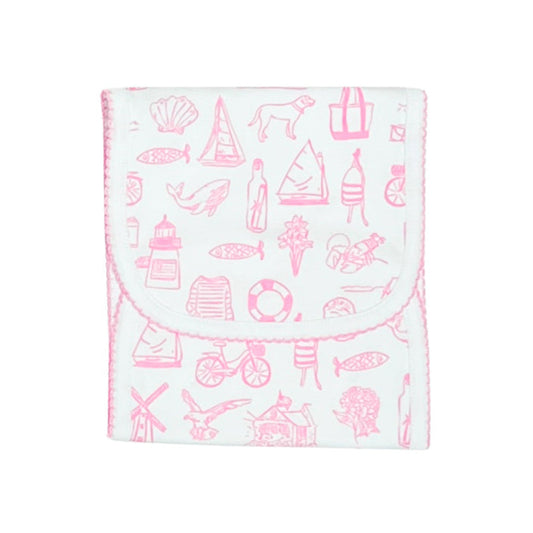 Nantucket Collection Burp Cloth-Bubblegum