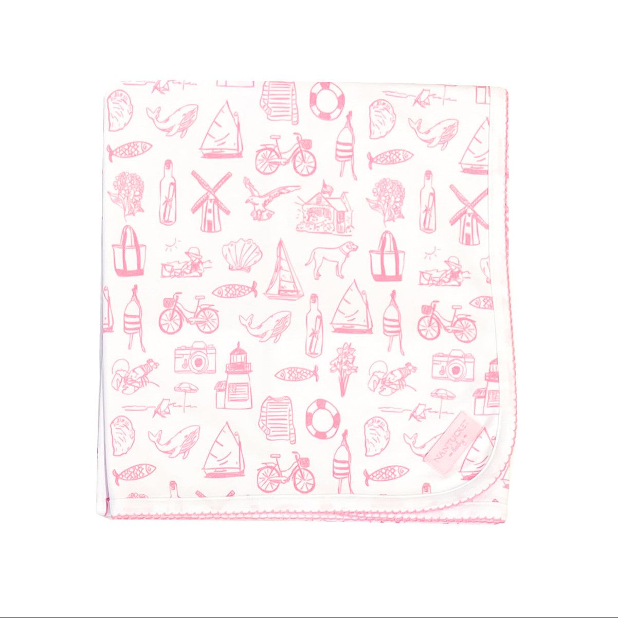 Nantucket Collection Essentials Blanket-Bubblegum