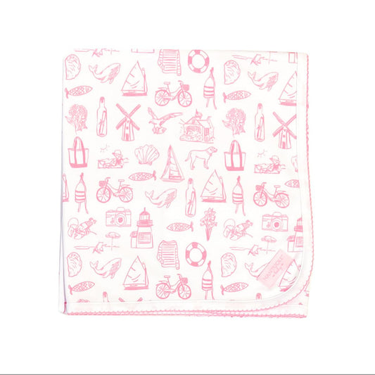 Nantucket Collection Essentials Blanket-Bubblegum