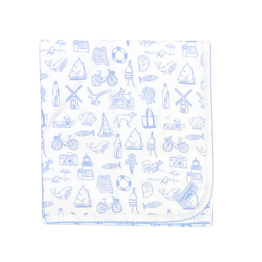 Nantucket Collection Essentials Blanket-Ocean Blue