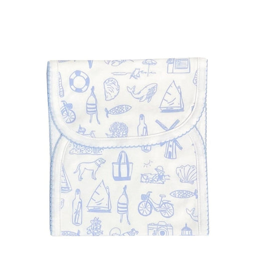 Nantucket Collection Burp Cloth-Ocean Blue