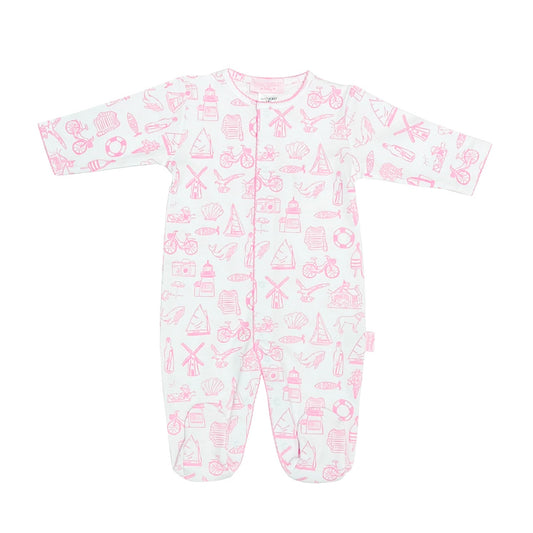 Nantucket Collection Footed Romper-Bubblegum