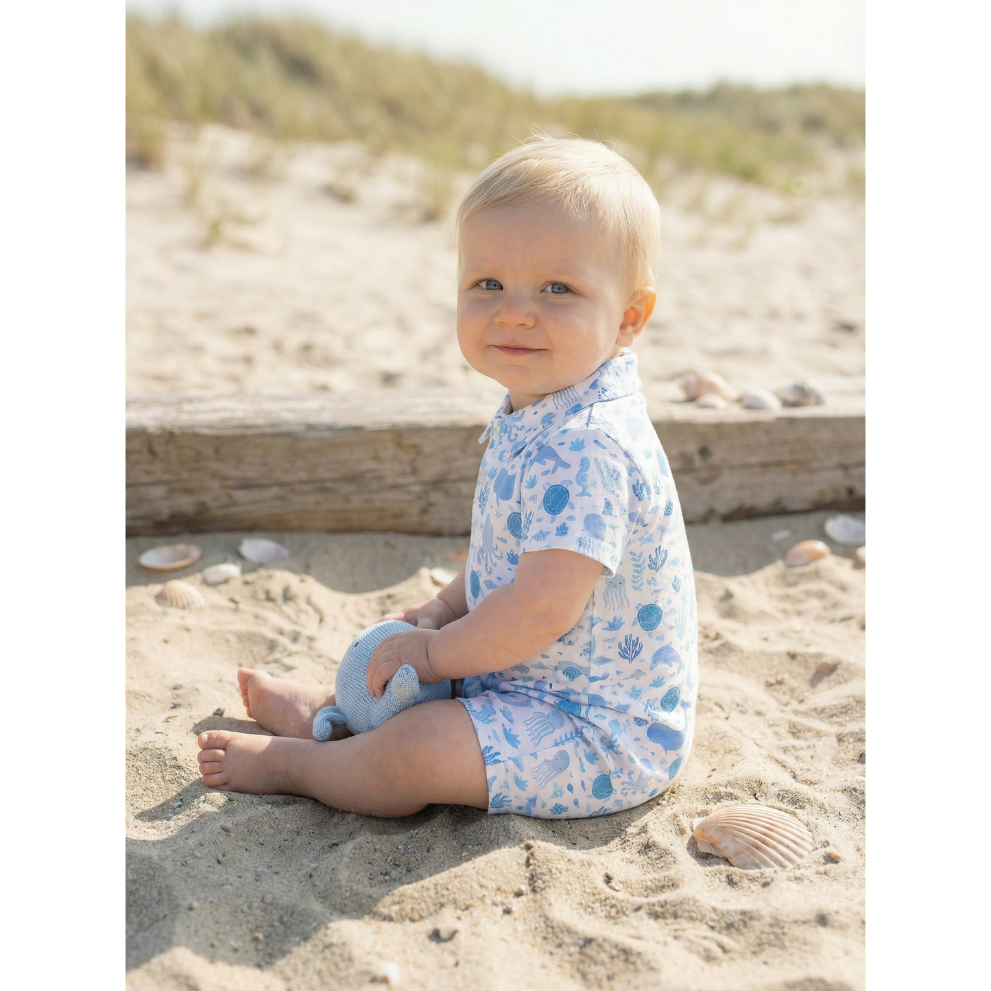 Portside Polo Romper-Under The Sea