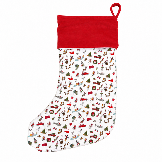 Quilted “Nantucket Stroll” Christmas Stocking