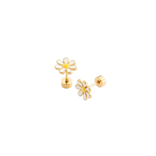 Daisy White Earrings