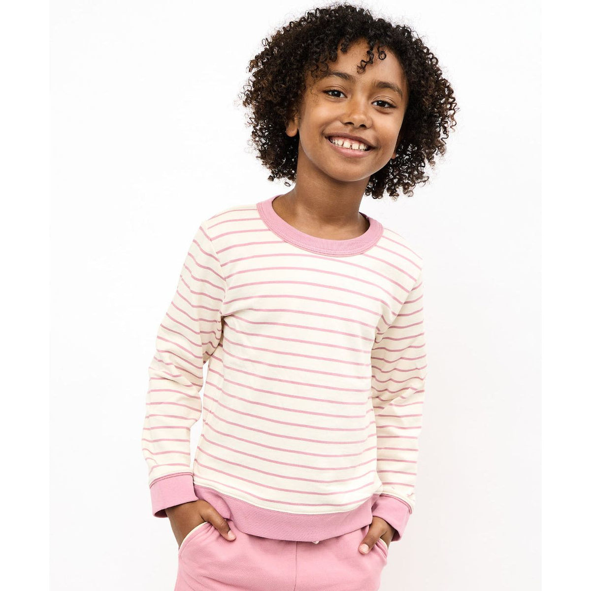 Remy Sweatshirt, Rose French Stripe