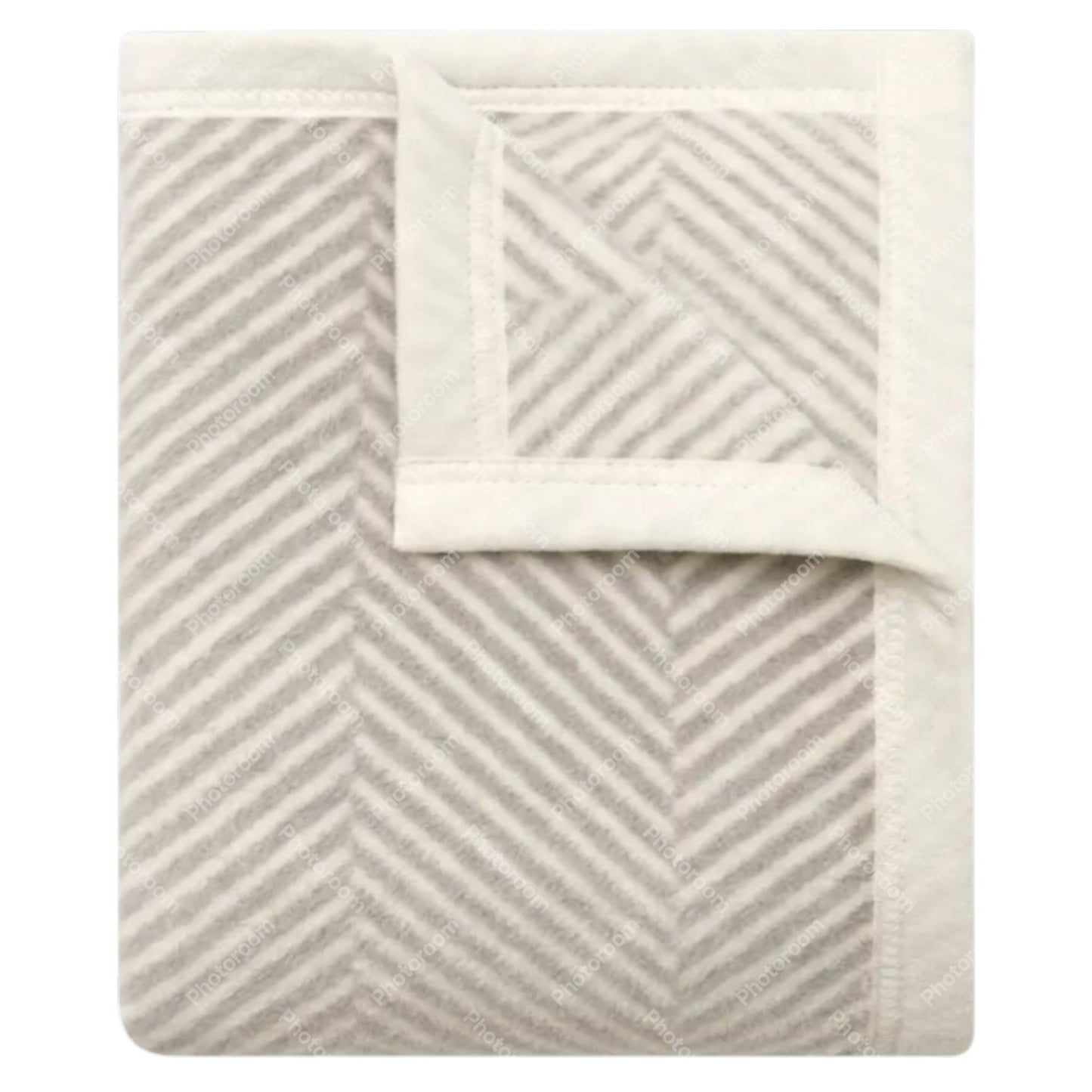 Harborview Herringbone Light Grey Blanket