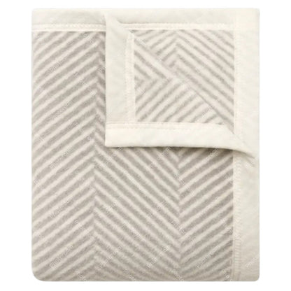 Harborview Herringbone Light Grey Blanket