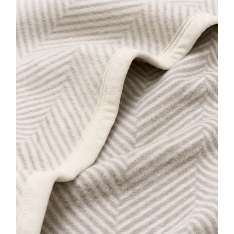 Harborview Herringbone Light Grey Blanket