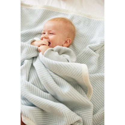 Harborview Herringbone Sky Mini Blanket