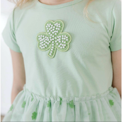 Flocked Shamrock St.Patrick's Day Tutu Dress