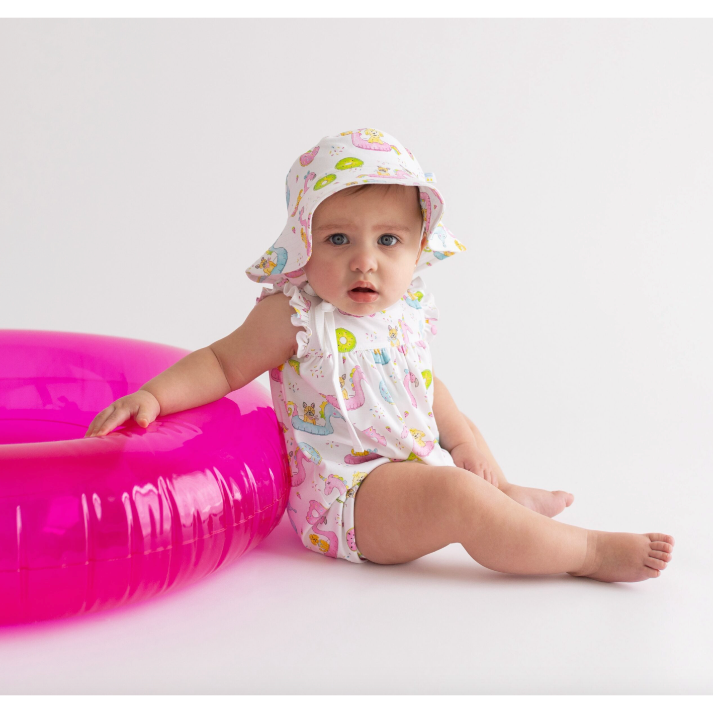 Dog Pool Party Flutter Sleeve Rmoper