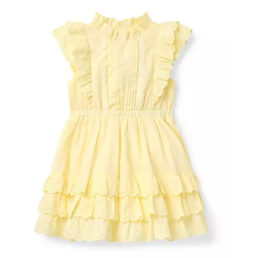 The Eyelet Ruffle Yellow Dress