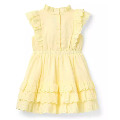 The Eyelet Ruffle Yellow Dress