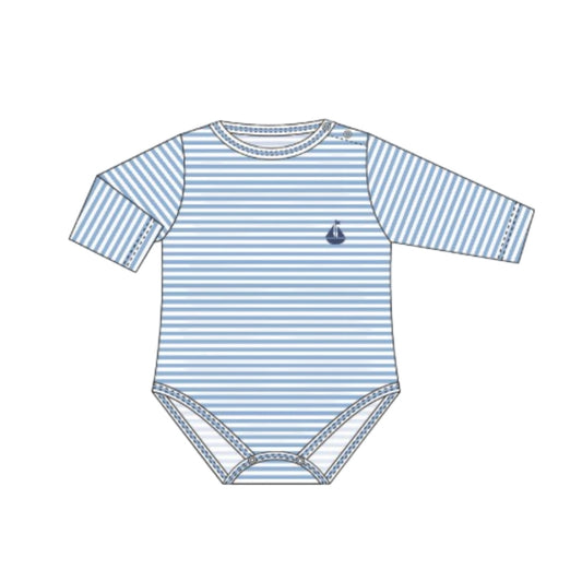 Essentials Bodysuit - Ocean Blue Stripe