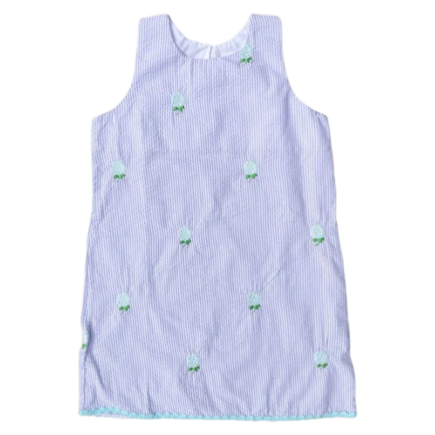 Lilac SS Dress with Embroidered Hydrangeas
