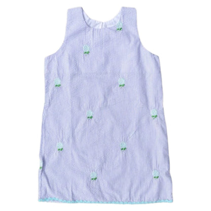 Lilac SS Dress with Embroidered Hydrangeas