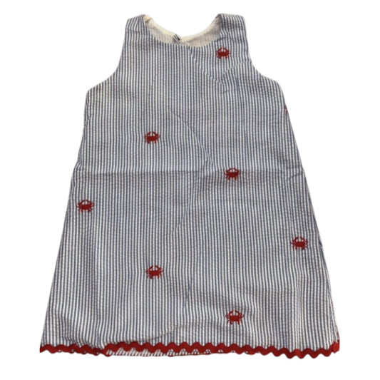 Slate Blue SS Dress with Red Crabs